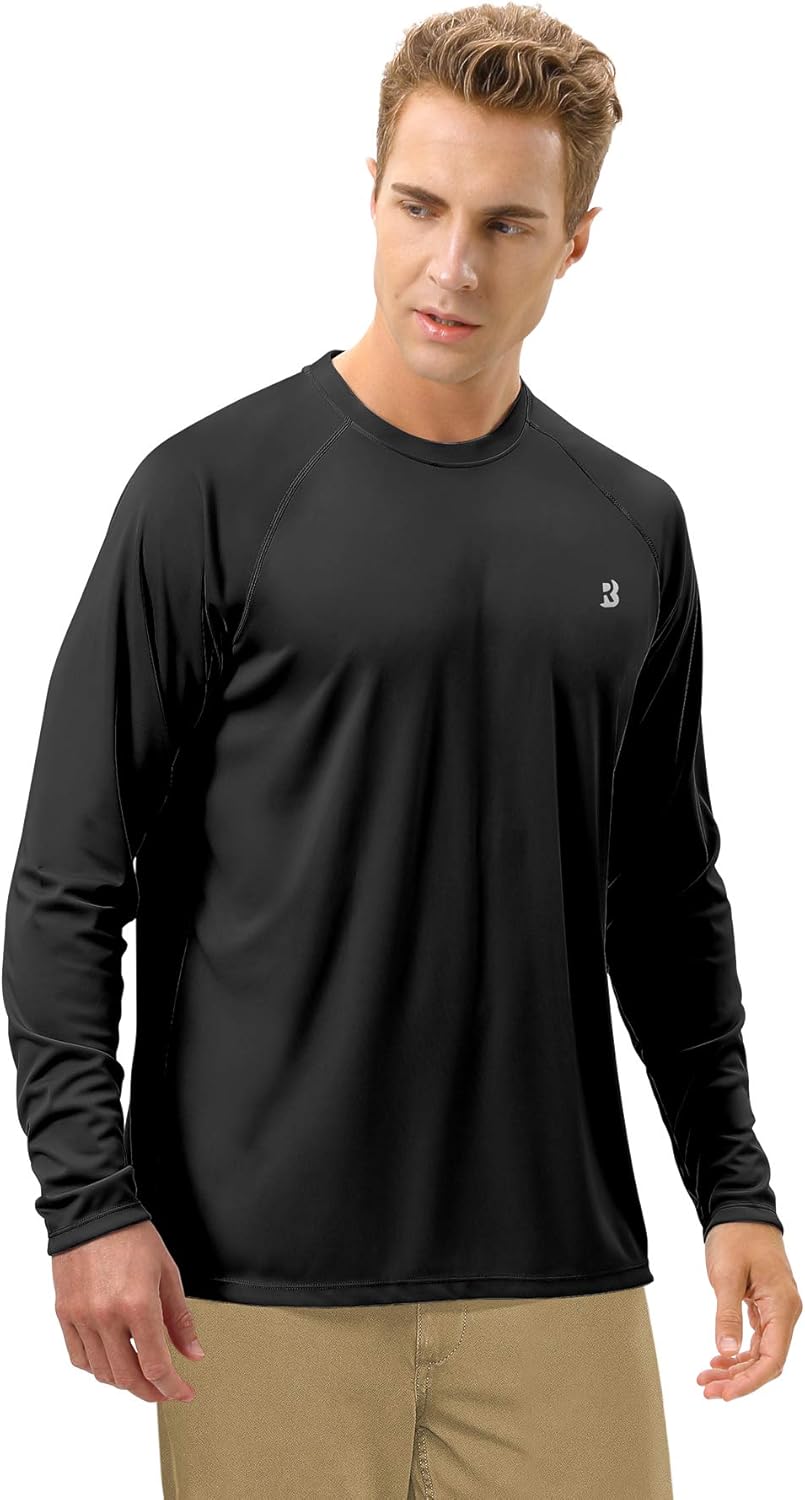 Roadbox Men's UV Sun Protection Shirt - UPF 50+ Long Sleeve Rash Guard for Outdoor Activities