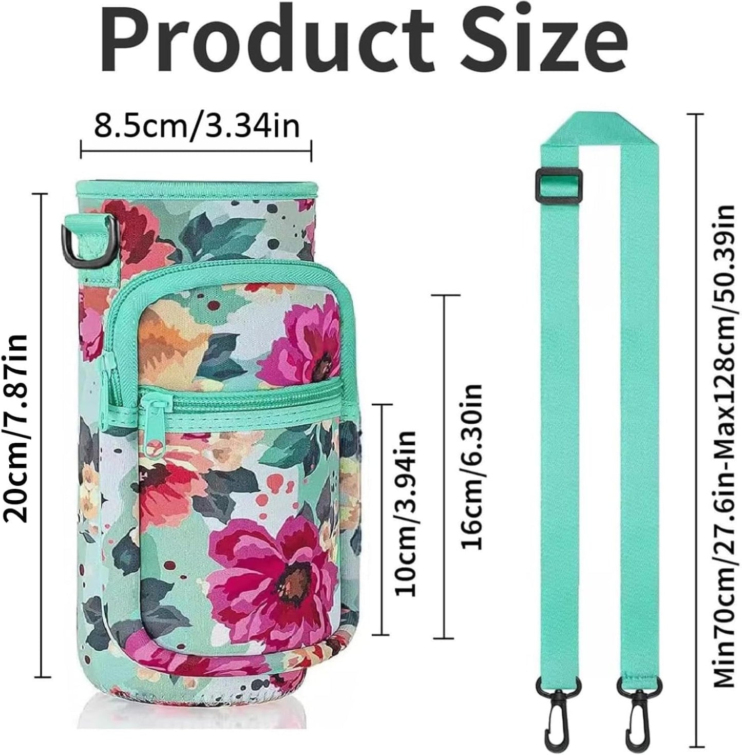 Skiennix Insulated Water Bottle Holder - Crossbody Sling Bag with Phone Pocket for Hiking & Camping