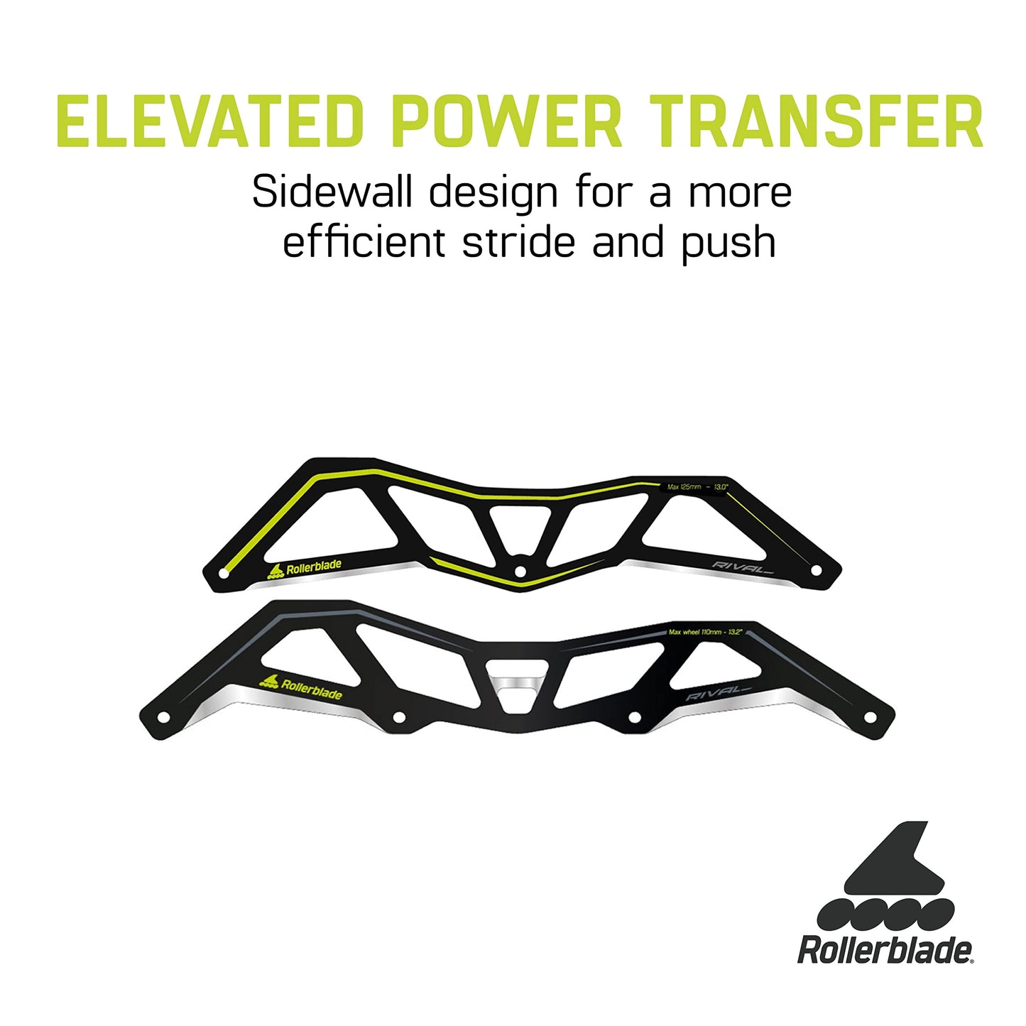 Rollerblade Rival 12.8" Frame 3x125mm, 1 Pair