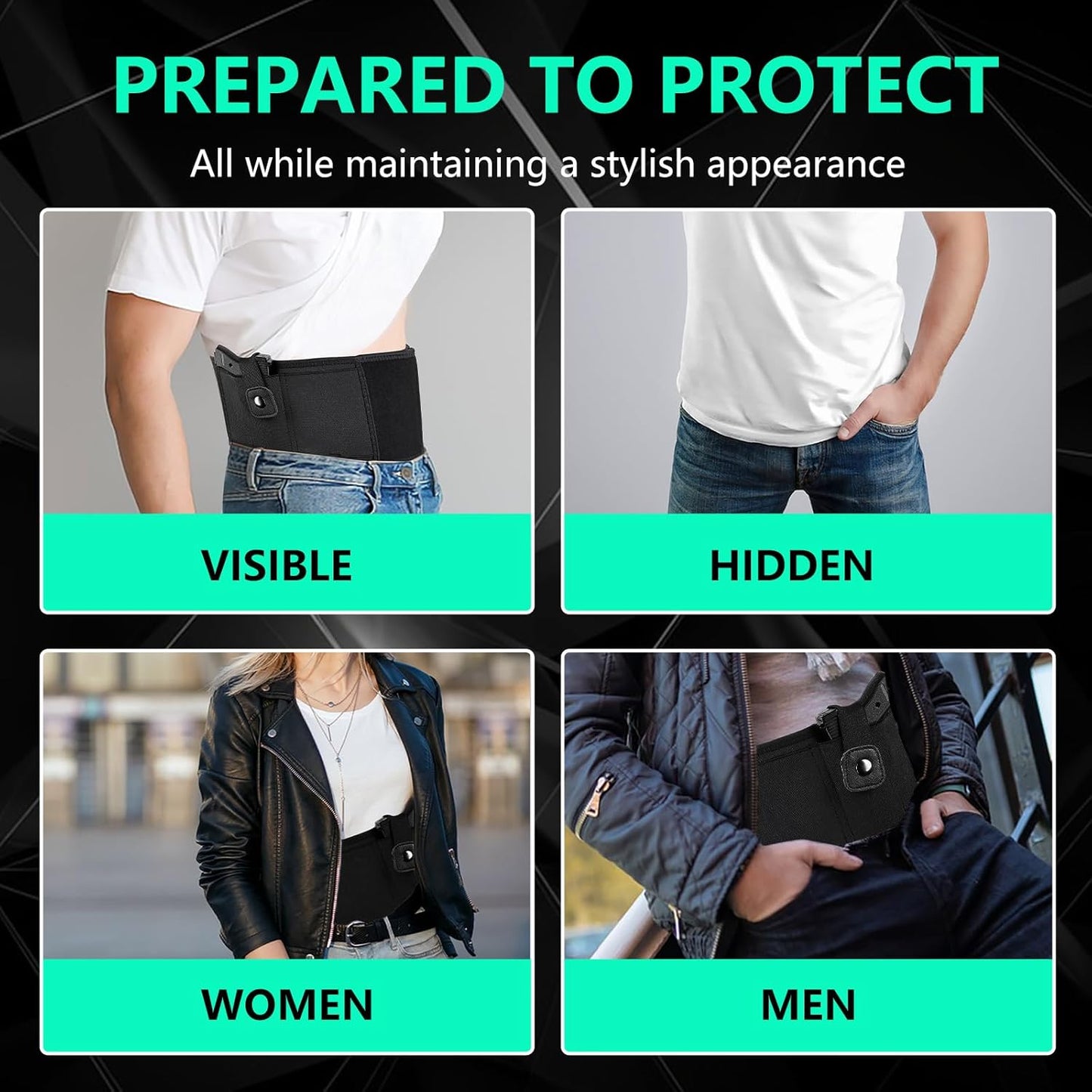 Skiennix Belly Band Holster - Comfortable Neoprene Gun Holster for Glock 19, 17, 42, 43X & More