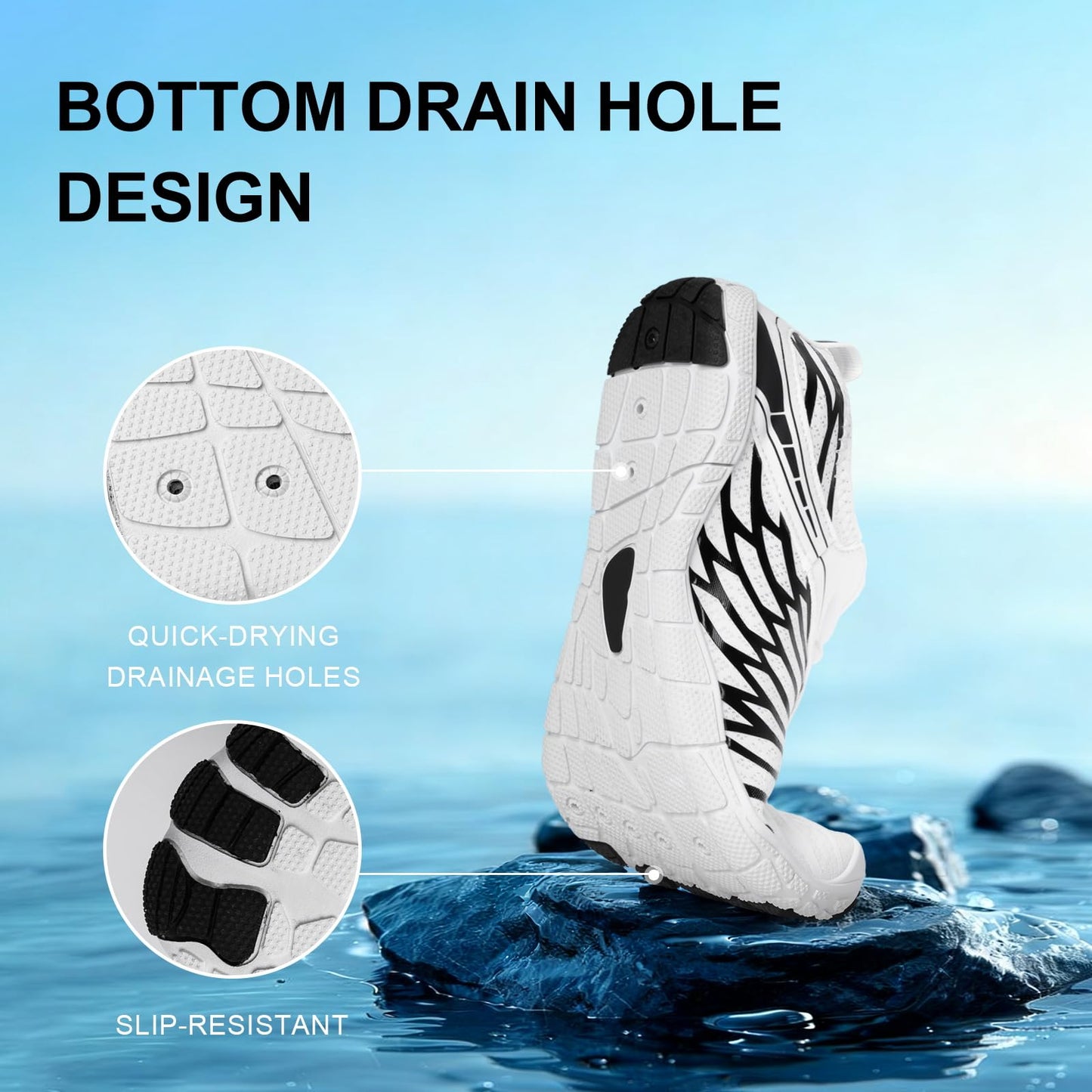 ELETON Barefoot Shoes Women Men Footwear, Wide Toe Box Hiking Zero Drop Non-Slip Quick-Dry River Boat Pool Beach Water Shoes, Lightweight Swimming Running Walking Sneakers Unisex