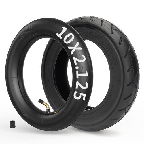 10x2.125 Tire and Inner Tube with 45° Valve Stem Compatible with Self Balancing Scooter, Smart Electric Bike, Bicycle, Tricycle, Stroller Replacement Wheels for 10-inch Tires with 6-inch Rims