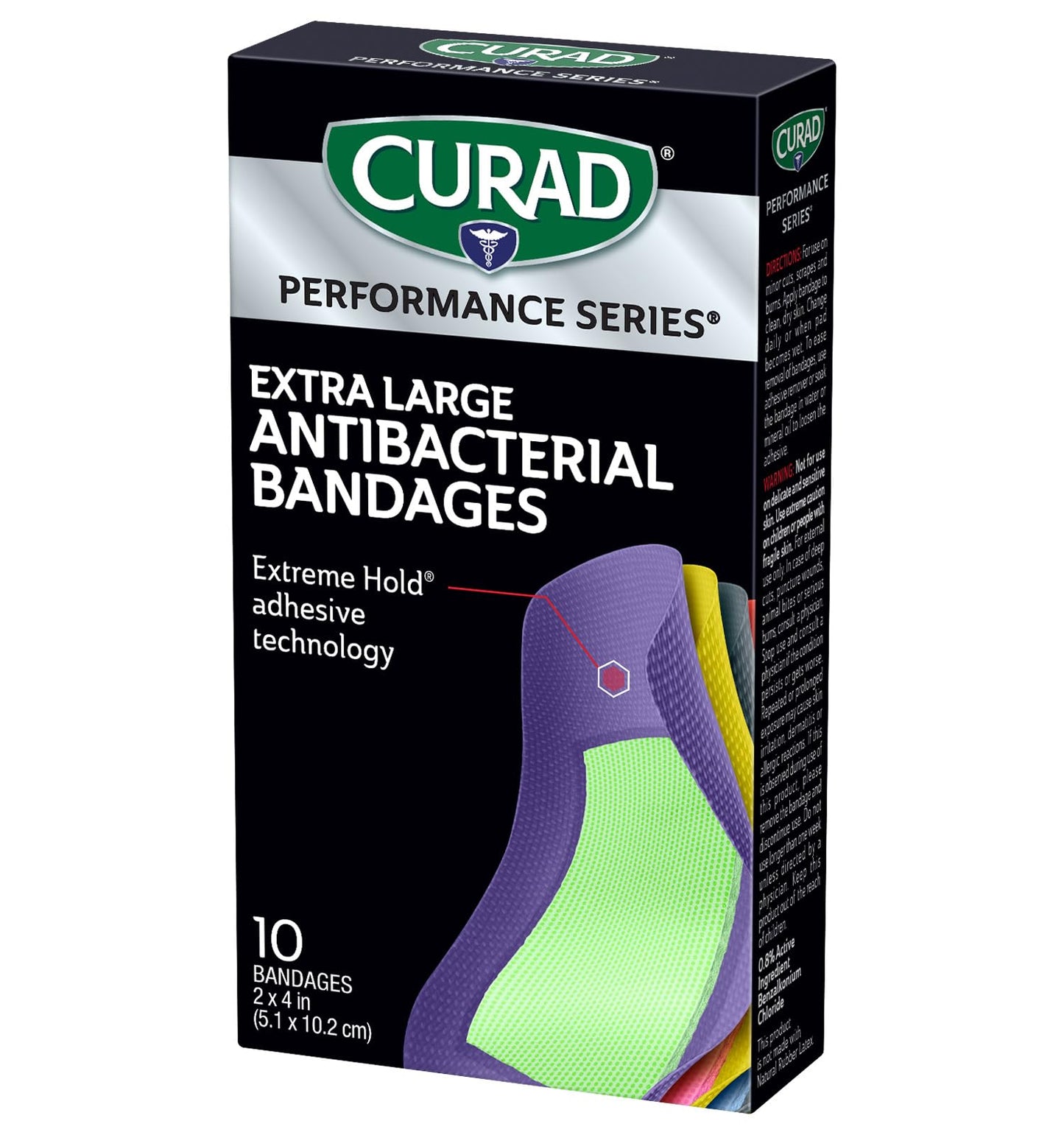 CURAD® Performance Series® Extra Large Antibacterial Bandages, Box of 10