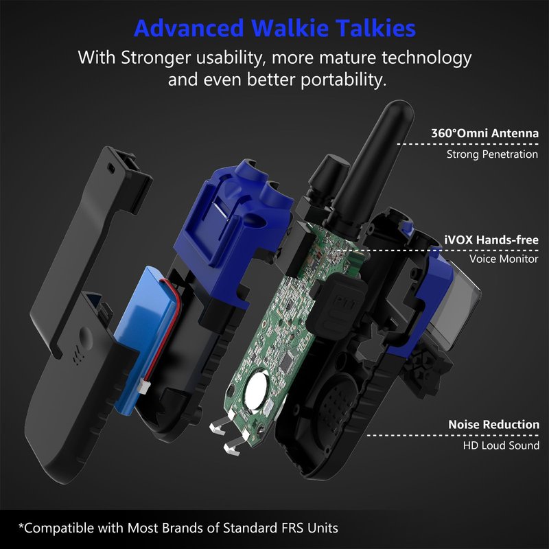 Topsung Walkie Talkies for Adults Long Range Rechargeable with NOAA Weather Alert, Multi-Purpose 2 Way Radios 4 Pack for Team Work Seniors Care Kids Adventure Family Camping Hiking Skiing Cruise