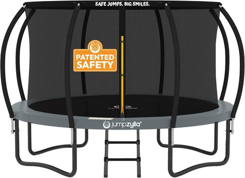 JUMPZYLLA Trampoline - Outdoor Recreational Trampoline with Enclosure & Ladder | 8FT-16FT, ASTM Approved