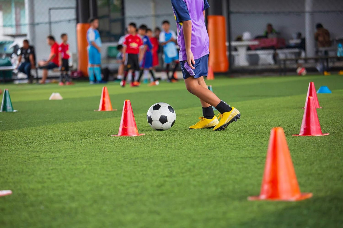 Sport Cones | 9 Inch Plastic Training Traffic Cones for Soccer, Basketball & Football Drills - Set of 10, 12, 15, or 24 in 4 Colors