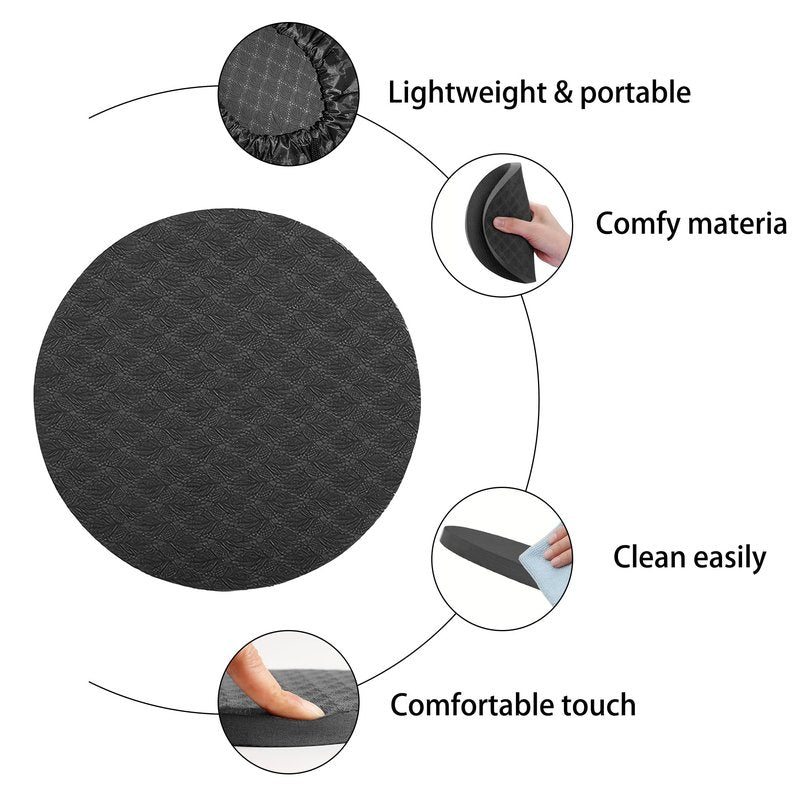SAMTKA Yoga Knee Support Pad for Women Pilates Kneeling Cushion | Elbows Wrist Hands Head Foam Extra Thick Men Exercise Knees Pads Set of 10 Pieces (Black)