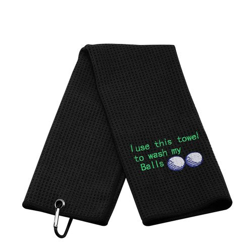JXGZSO Golf Towel Embroidered Golf Towel Gift I Use This Towel to Wash My Balls Embroidered Golf Towel with Clip