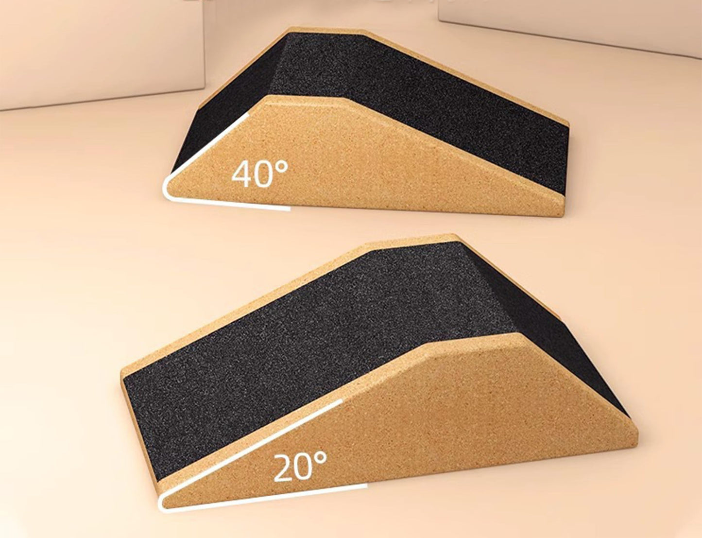 Squat Wedge Blocks Stretching blocks,Non-Slip Surface with Beveled Edges for Core Exercises,Natural Eco-Friendly/squats& weightlifting&yoga,Travel Friendly (9 * 5 * 2.6"Block*2)