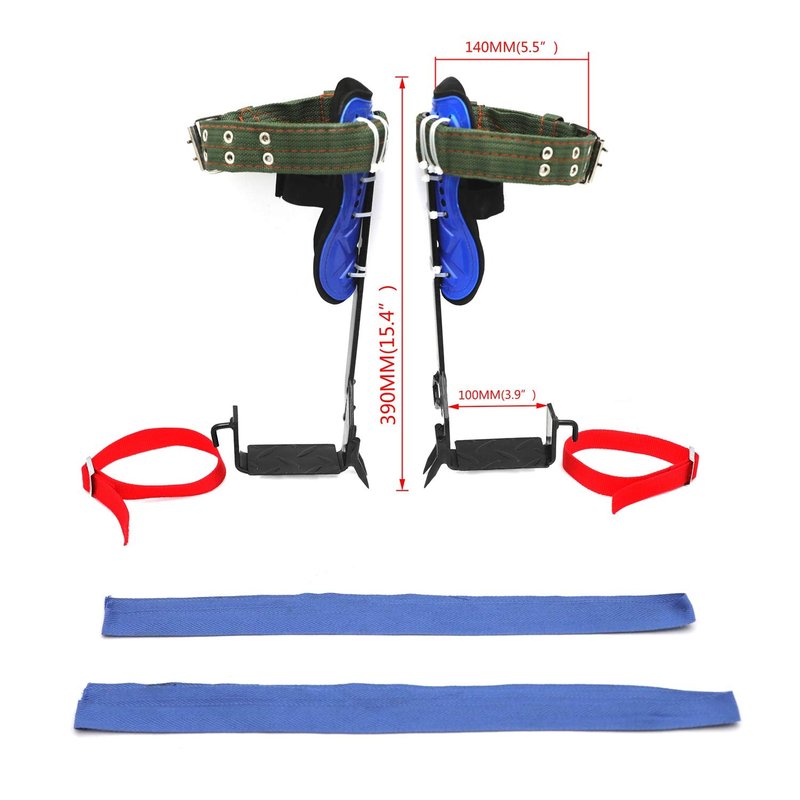 HTTMT- Tree/Pole Climbing Spike Set Safety Belt Strap Rope Adjustable Stainless Steel [P/N: ET-OUTDOOR002-RAW]