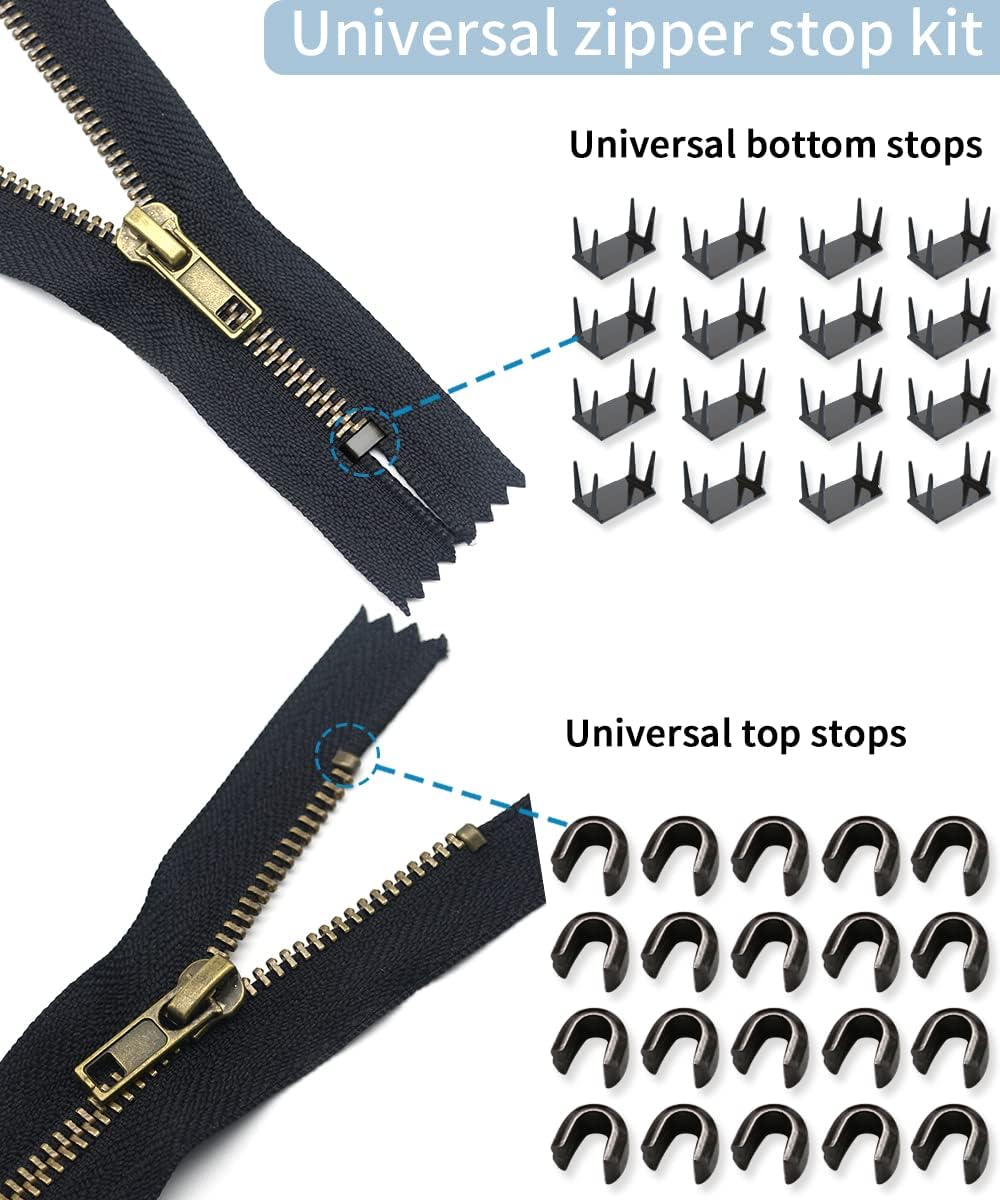 Zipper Repair Kit - 52 Pcs Universal #5 Replacement Slider & Pulls for Jackets, Coats, Backpacks