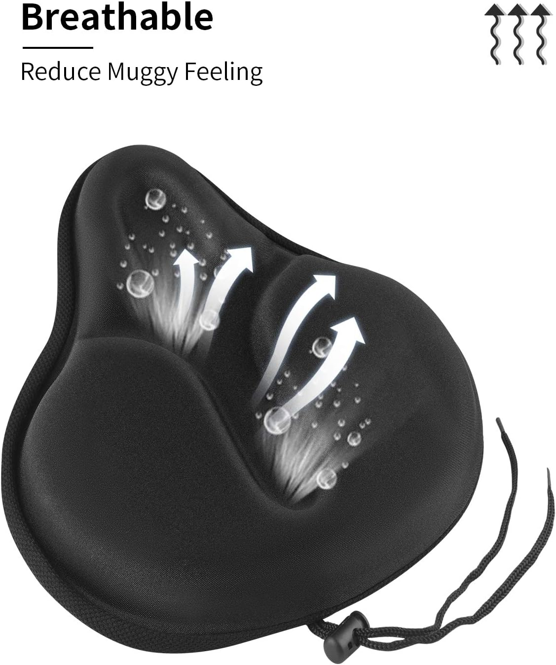 MSDADA Large Gel Bike Seat Cover - Extra Soft Cushion for Men & Women | Fits Indoor & Outdoor Cycling (11.41" x 10.24")
