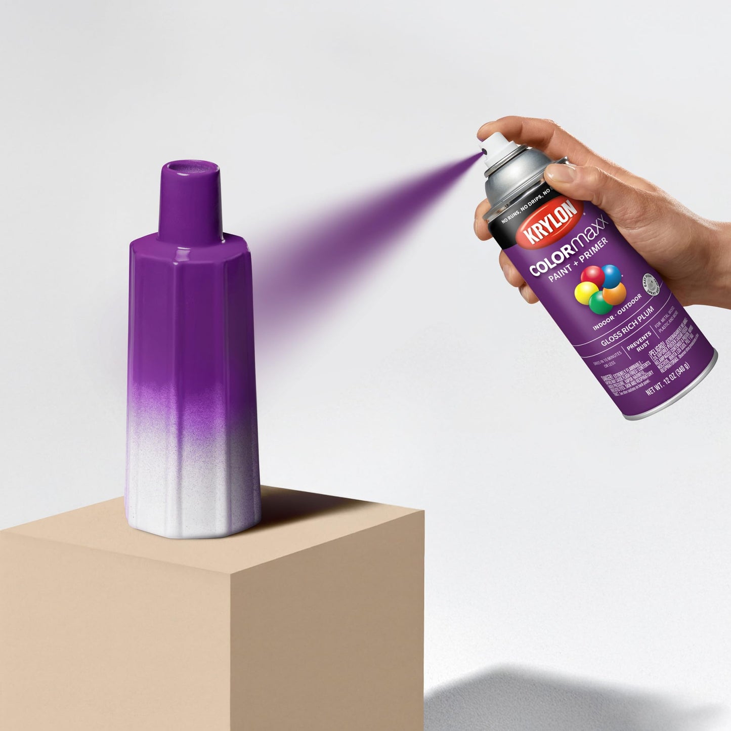 Krylon Colormaxx Gloss Spray Paint & Primer, Rich Plum - 1 Each