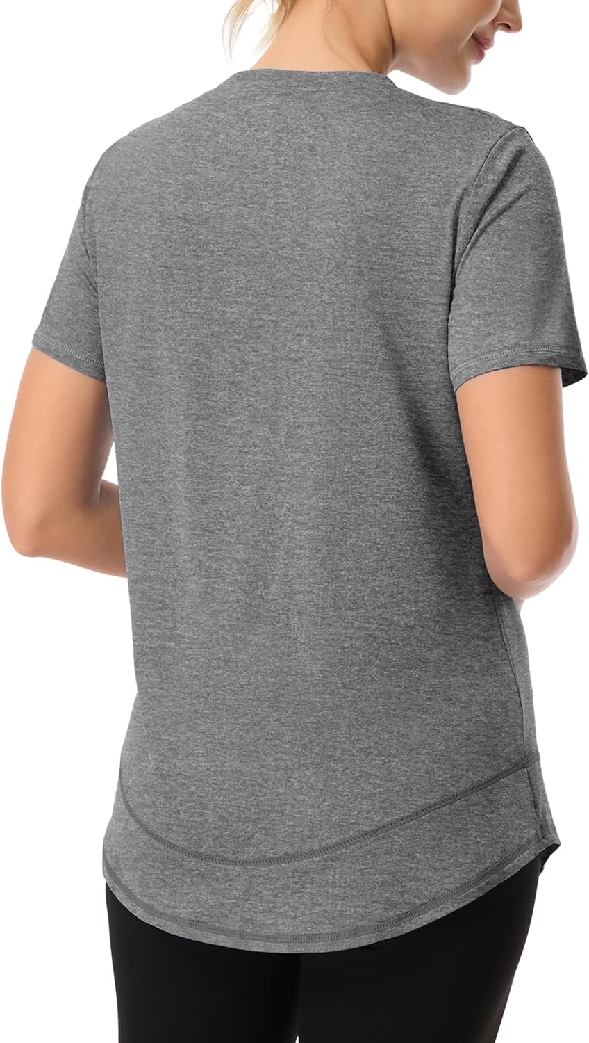 Skiennix Women's Workout Tops - Short Sleeve Sun Protection UPF 50+ | Quick Dry Gym & Hiking Shirts