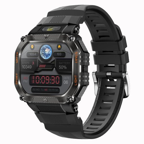 Yihou Military Smart Watches for Men Fitness Watch Fitness Tracker with Heart Rate Monitor Sleep Monitor Pedometer 480mah Large Battery Waterproof Bluetooth Call for Android iOS Black