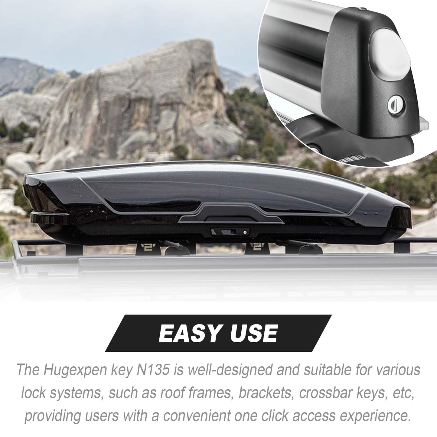 N135 Key Replacement for Thule Rack Core, Key Cylinder for Bike Rack Lock, Roof Cargo Lock, Roof Rack Locks, Cross Bars, Towers, Ski Rack Etc