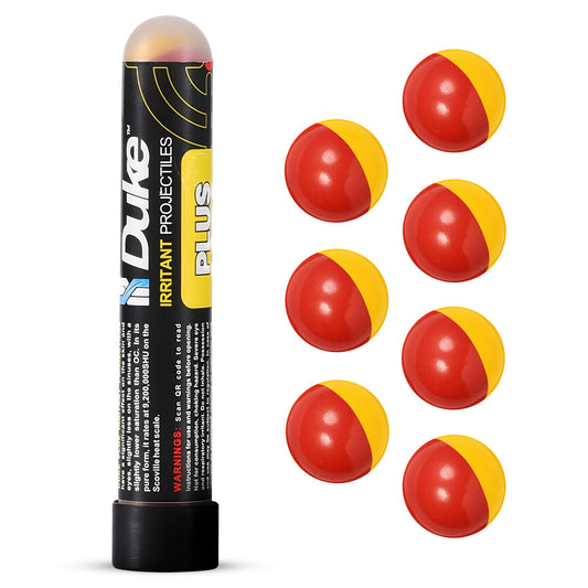 Duke 68 Cal Pepper Ball Projectiles (5% PAVA - Nonivamide), 7 Count - Plus Irritant Projectiles, Non Lethal Pepper Gun Balls for Self Defense Weapons, Professional-Grade, Weight: 3.3g