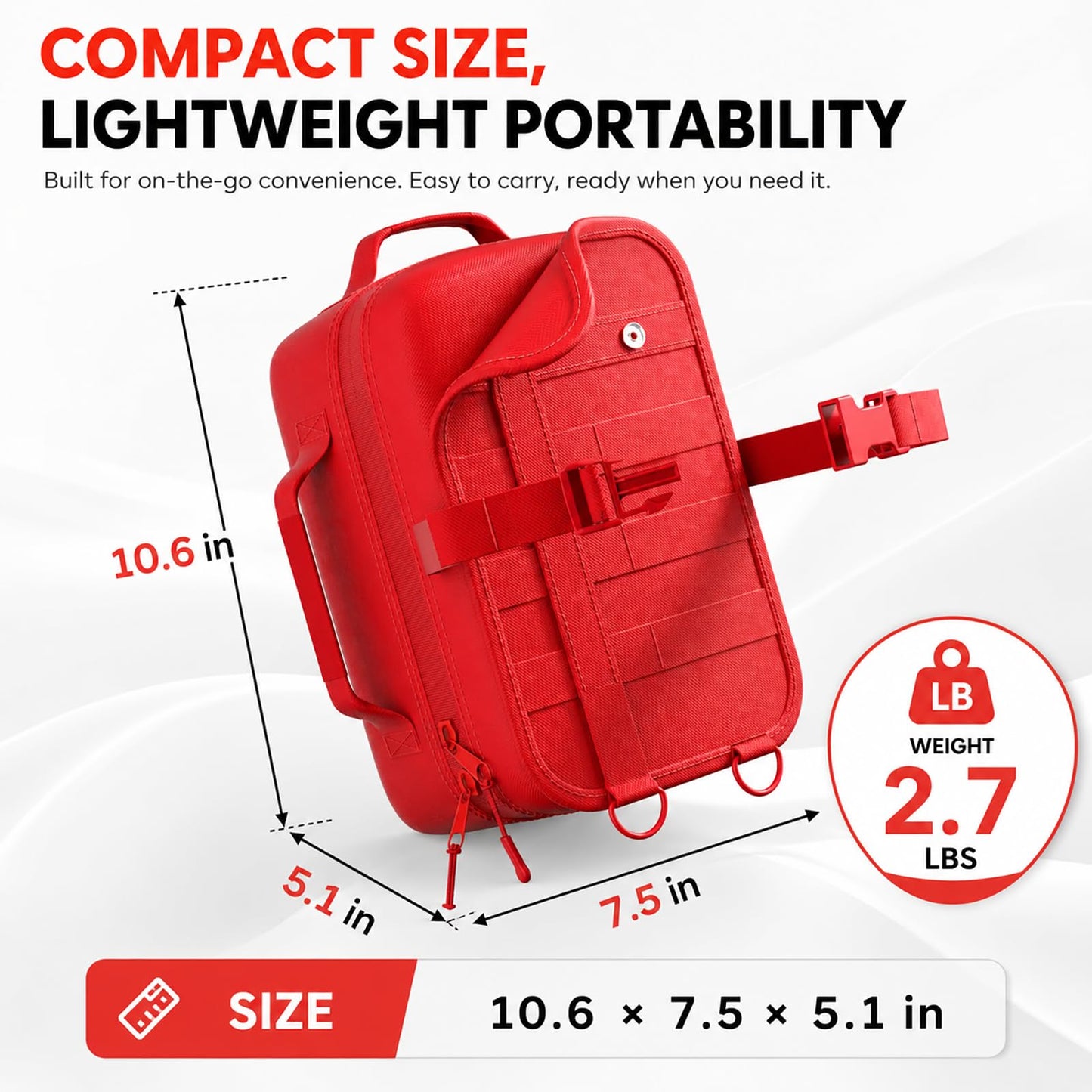 Senvok Large First Aid Kit for Car, Camping, Outdoor Adventures -with Color-Coded Labeled & Rip-Away Design for Fast Access- Molle Emergency Survival Kit with Zip Stitch Wound Closure