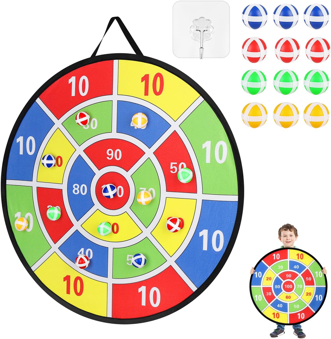 Accmor 29" Large Dart Board - Fun Outdoor Game for Kids with Sticky Balls | Ideal Birthday Gift for Ages 3-12