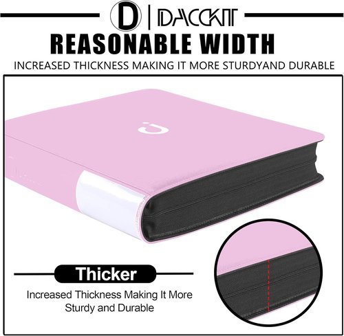 D DACCKIT Top Loader Binder - 12 Pocket Fits 480 Cards | Light Purple for Trading & Sports Cards