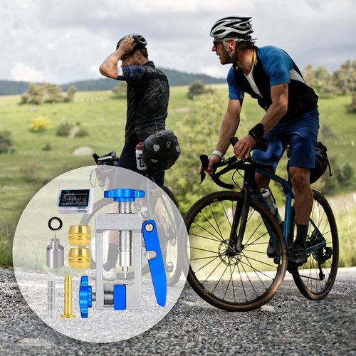 SYWAN Bike Hydraulic Brake Tool Kit, Hydraulic Brake Hose Cutter 2 in 1 Bicycle Hydraulic Line Cutter Bike Brake Hydraulic Hose Fitting Insert Tool Barb Olive Tool Disc Brake Tool Kit for Bicycle