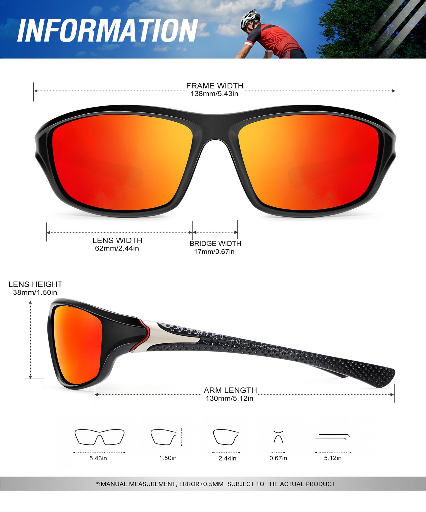 OUKEMAX Polarized Sunglasses-Men Sports Sunglass: Mens Sunglasses Polarized Running Sun Glasses Driving Fishing 3 Packs