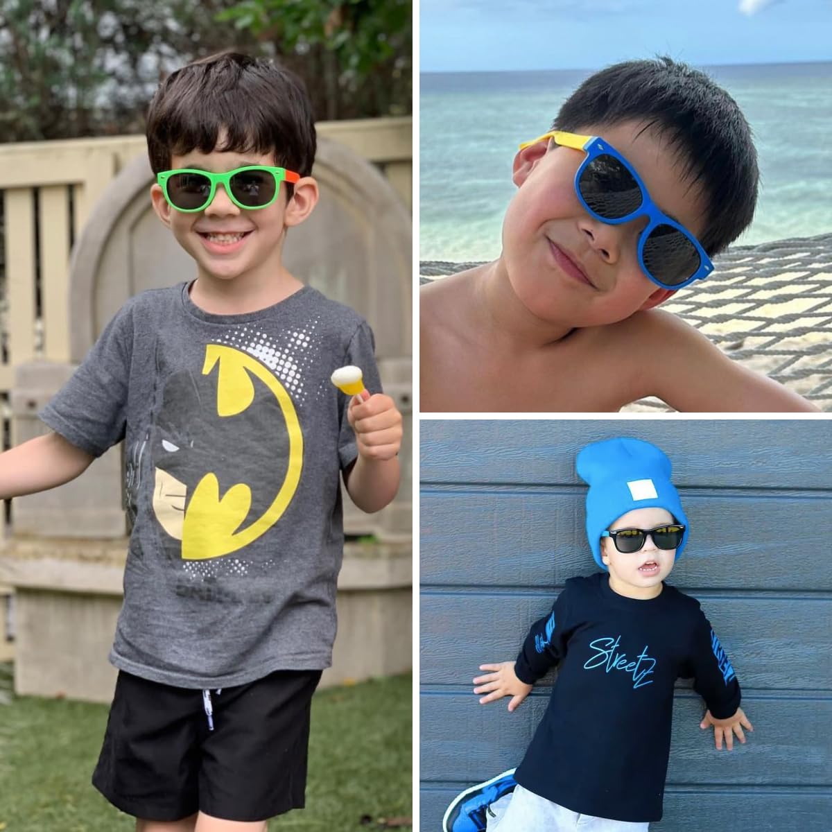 BEALER Kids Polarized Sunglasses for Girls Boys UV Protection Sun Glasses Flexible Rubber TPEE Shades for Children Age 3-9