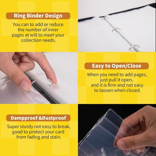 Baseball Card Binder - 990 Pockets Sports Trading Card Album with 55 Removable Sleeves | Double-Sided Zipper Design