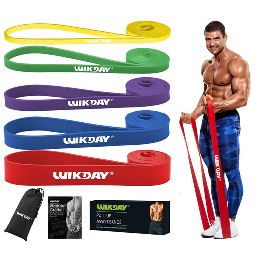 WIKDAY Resistance Bands for Working Out Set of 5 Level Multicolor, 8-100LBS