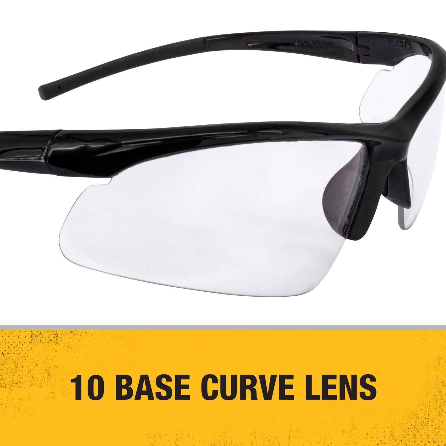 DEWALT DPG51 Radius Unisex Half Frame Protective Eyewear, Black Frame Clear Lens - 4 Pack