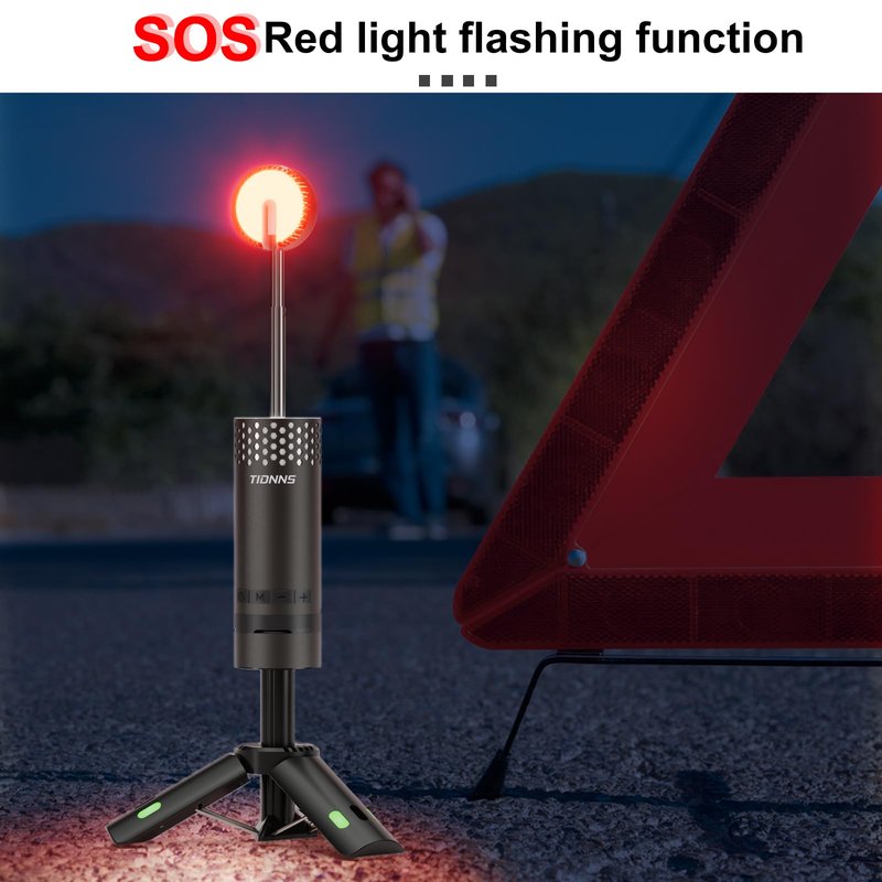 TIDNNS Camping Lights Rechargeable, Detachable Camping Lantern with Stand, Telescopic Waterproof Camp Lamp, Magnetic Work Hanging Light, LED Tent Flashlights for Emergency (Black- Upgraded)