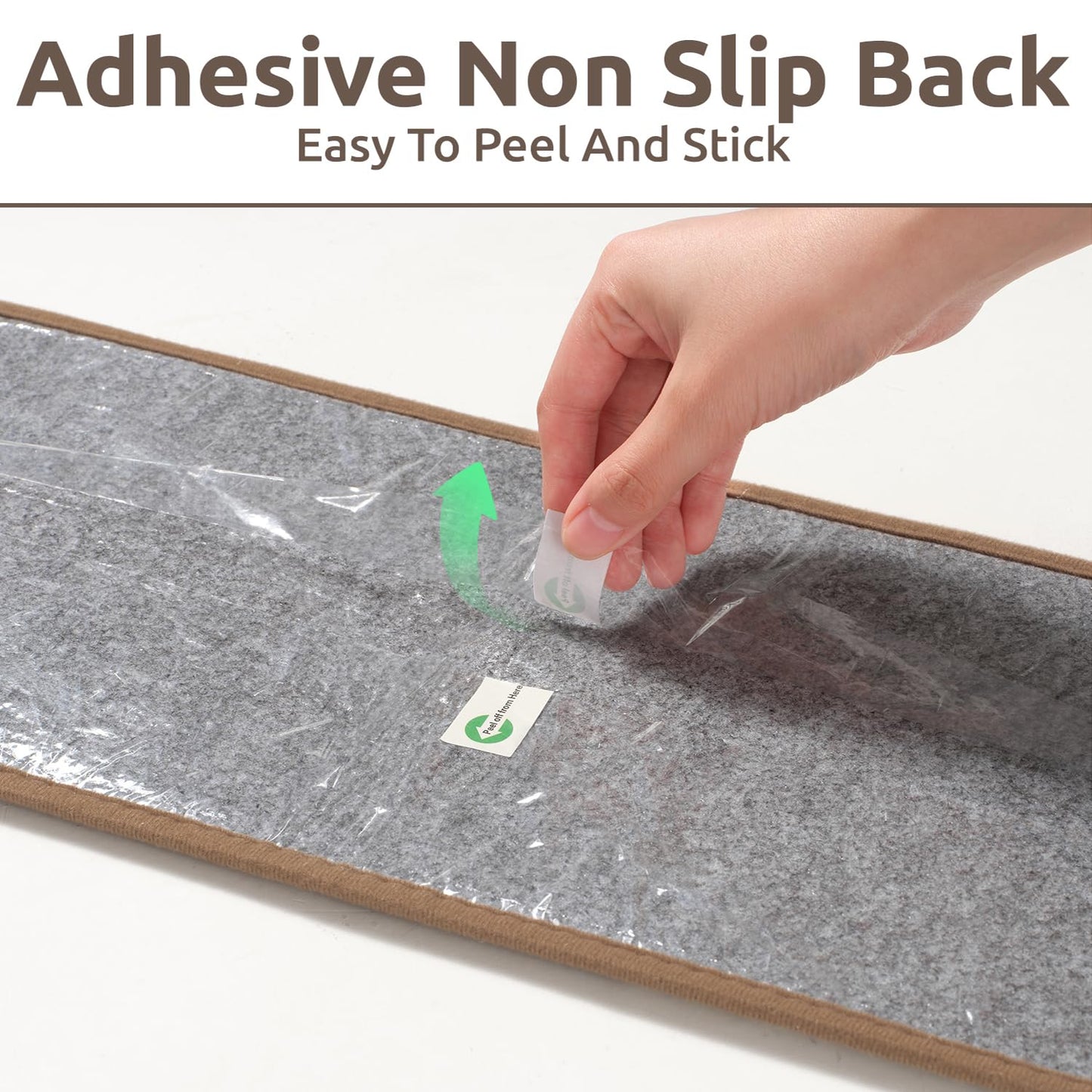 PADOOR 1PC Stair-Treads Non Slip, 3D Peel and Stick Stair Treads for Wooden Steps Indoor, Stair-Carpet Treads Washable Reusable Adhesive Stair-Runner Rugs for Kids and Dogs 8"x30" Brown