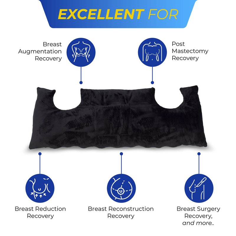 RENOVA MEDICAL WEAR Mastectomy Post Op Chest Pillow - Black