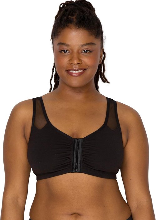 Fruit of The Loom Women's Comfort Sport Bra - Front Close Design with Mesh Straps