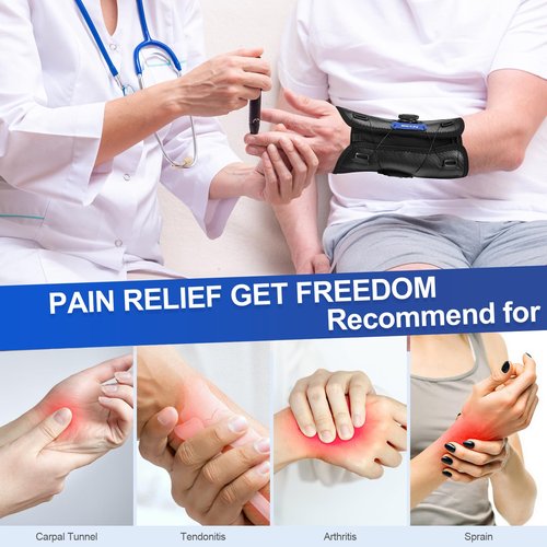 NEENCA Carpal Tunnel Wrist Brace for Night Support,Knob Adjustable Hand Brace for Tendonitis,Arthritis Pain，Sprain,Wrist Splint Support with Sleeves for Women&Men. (Right Hand, Large)