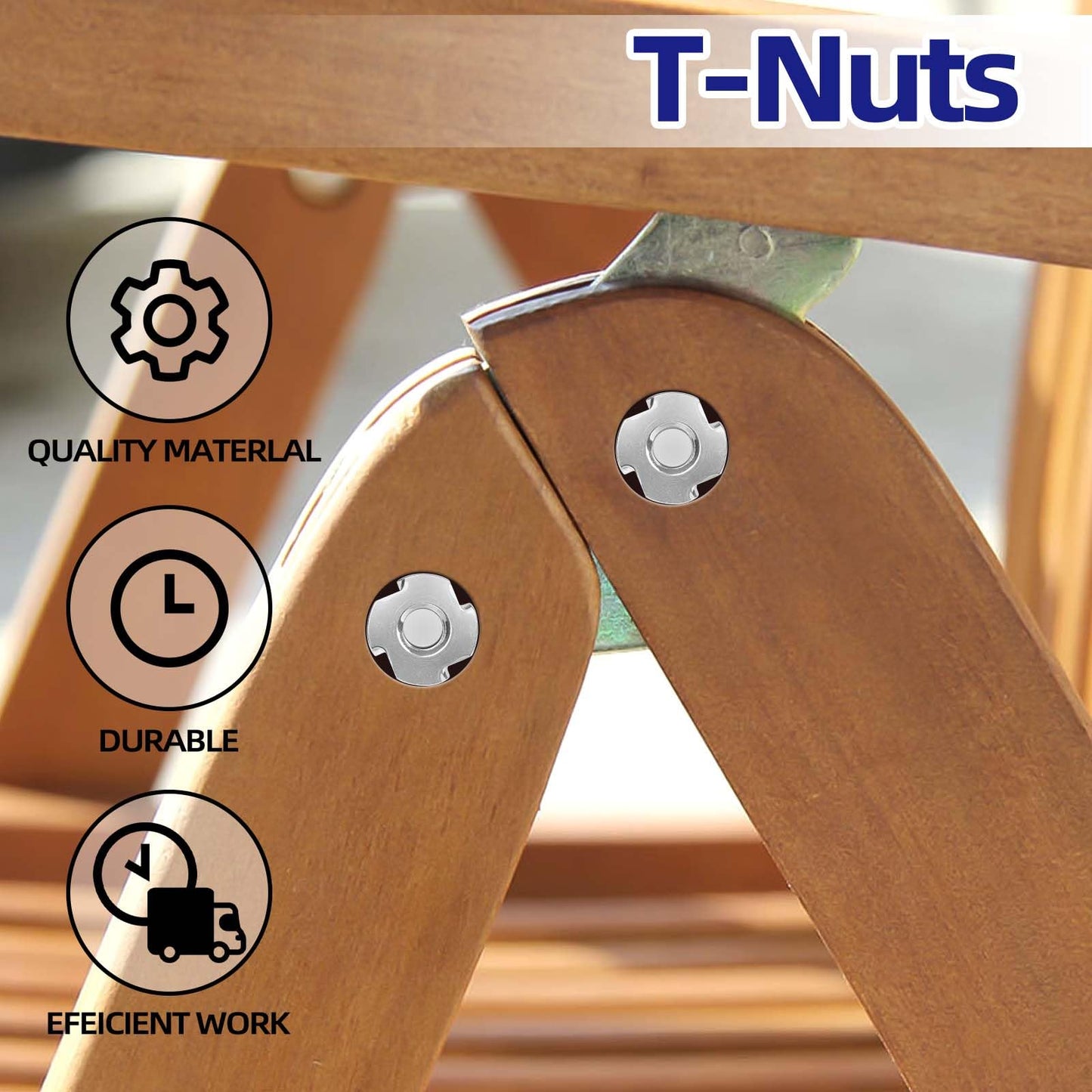 5/16"-18 T-Nuts 304 Stainless Steel, 4-Pronged Tee Nut for Wood, Rock Climbing Holds, Furniture, 25 PCS