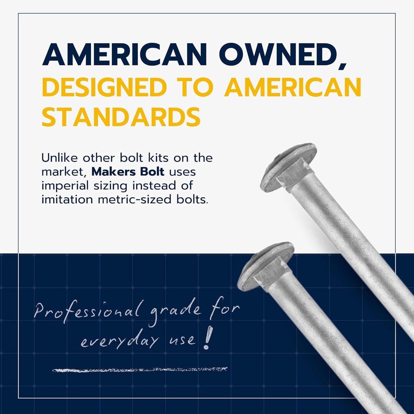 Galvanized Carriage Bolt Kit - 25 Pack 1/2" x 6" with Washers & Hex Nuts for Outdoor Use