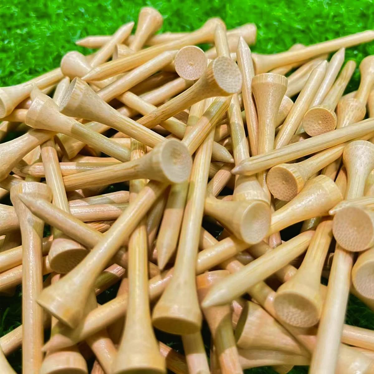 BluBall Bamboo Golf Tees - Adjustable Bamboo Tees Stronger Than Wood - 100 Golf Tee Pack of Size 3-1/4 Inch | Biodegradable Golf Tees Cause Less Friction