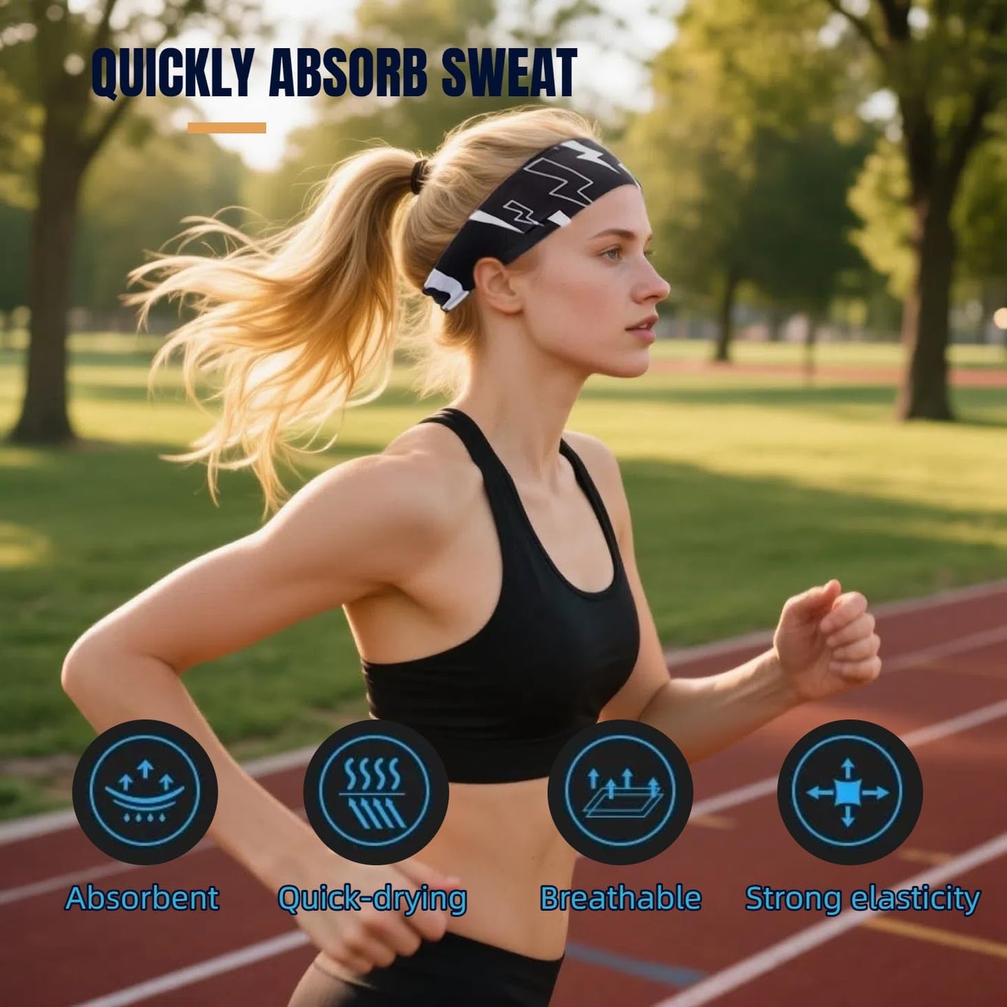 Skiennix Moisture-Wicking Sweatband - Quick-Dry Headband for Running, Cycling, Yoga & Fitness | Unisex