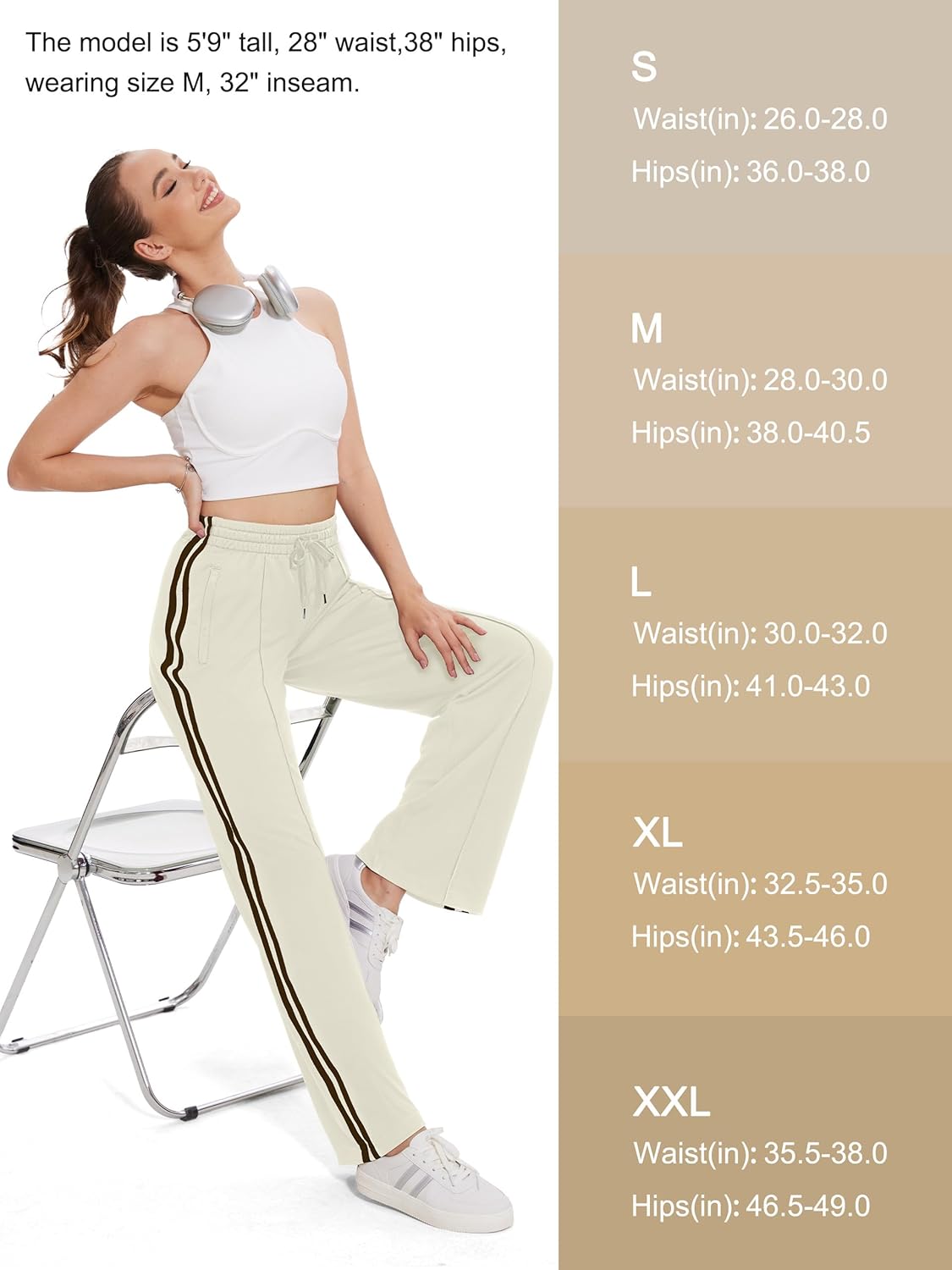 Tapata Women's Track Pants - Loose Straight Leg Jogging Sweatpants for Athletic Comfort | Multiple Inseam Sizes