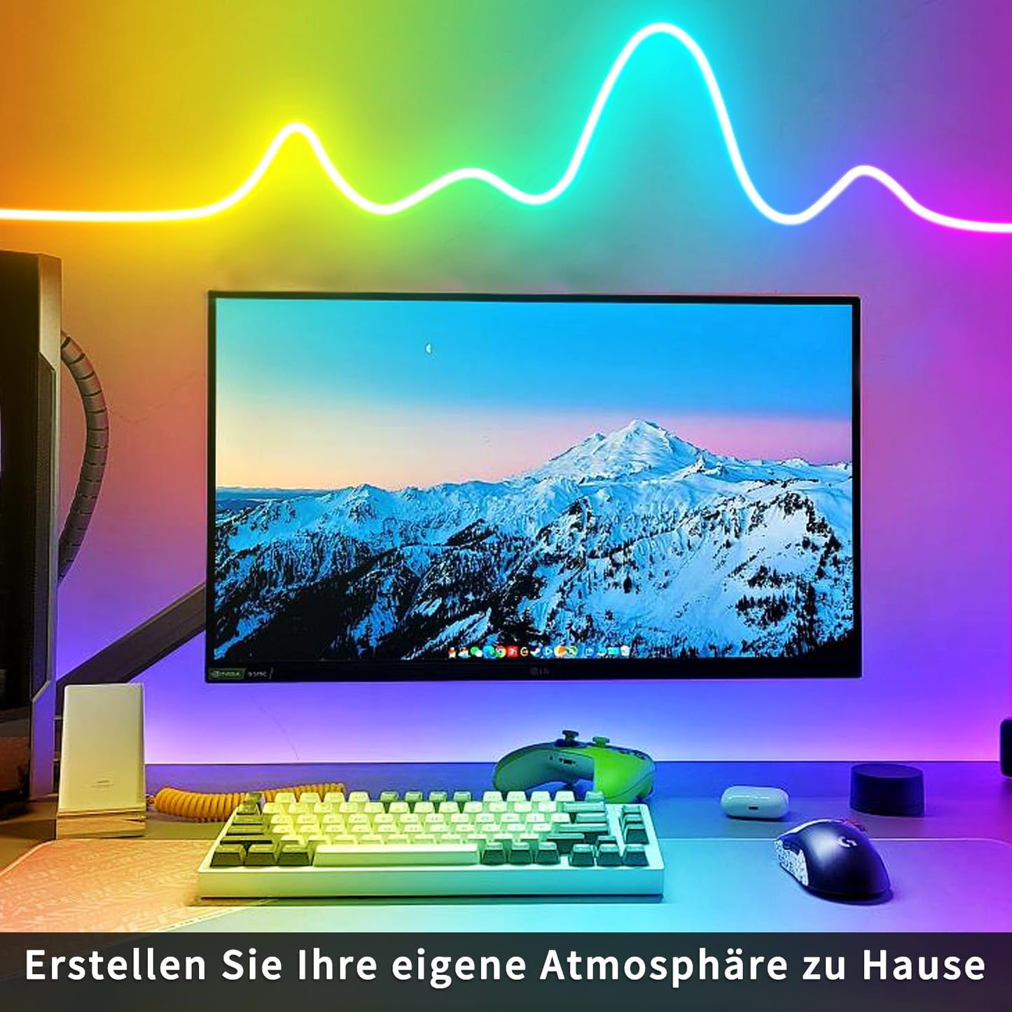 50ft RGB LED Neon Rope Lights with Remote & APP Control - Waterproof Flexible Strip for Bedroom & Outdoor Décor