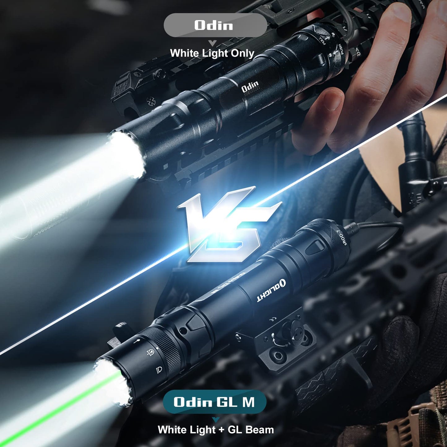OLIGHT Odin GL M 1500 Lumens Mlok Tactical Flashlight with Green Beam