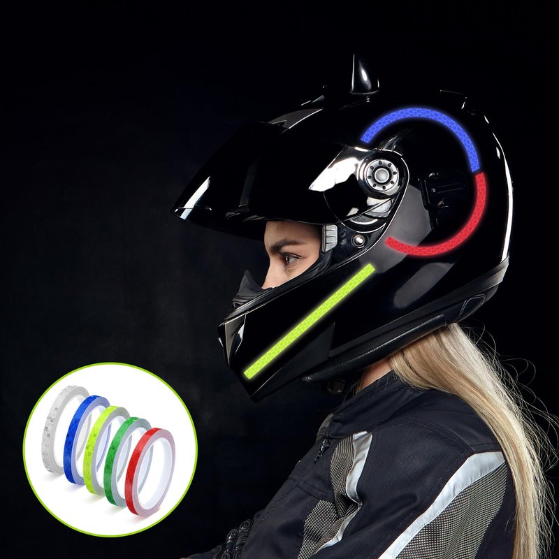5 Rolls 130ft Reflective Tape for Bikes Bicycle Decals Fluorescent Tape Outdoor Safety Warning Lighting Sticker Waterproof High Visibility Reflector Tapes for DIY Rim Decoration