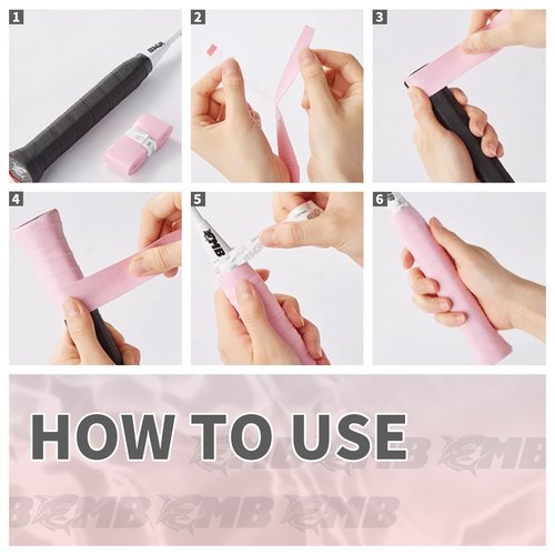 MBFISH Tennis Racket Grip Tape 3 Pack, Racket Grips Soft Racquet Overgrips for Tennis, Pickleball and Badminton - Thickness 0.024in Anti-Slip and Absorbent Tennis Grip Tape Set (Peach Pink)