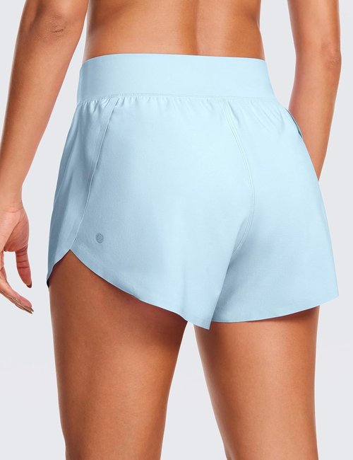 CRZ YOGA High Waisted Running Shorts for Women - Comfy Mesh Liner, Quick Dry, 3" Length