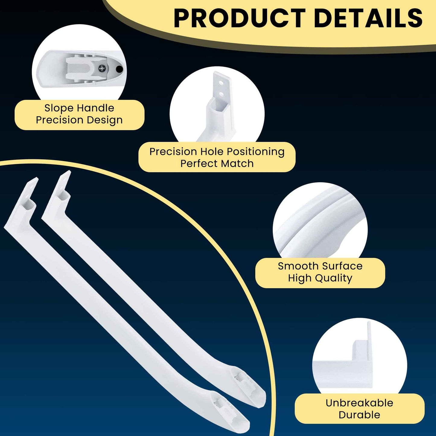 Fetechmate 5304486359 5304506469 Refrigerator Door Handle Set Compatible with Frig-idaire Refrigerators Replaces 5304504507 242059501 242059504 FFTR1814QW4A 2 Pack