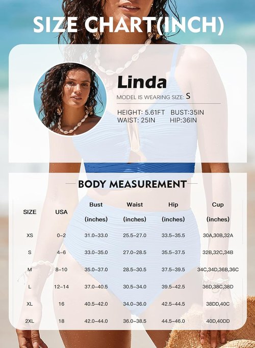 Herseas 2-Piece Bikini Set - U-Wire Cutout High-Waisted Textured Swimsuit for Summer Beach 2026