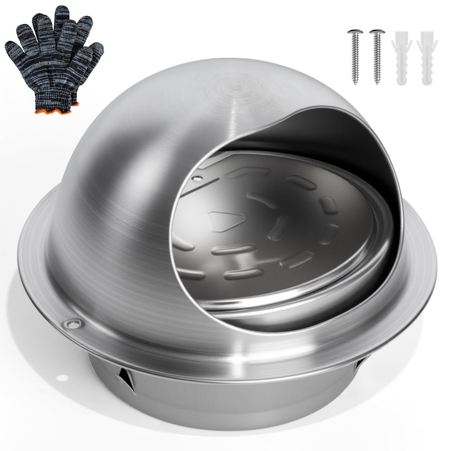 TOYIEW 4 inch Dryer Vent Cover Outside, Stainless Steel Round Wall Vent Cover, Dryer Exhaust Vent for BathRoom, Office, Home, Air, Hvac System