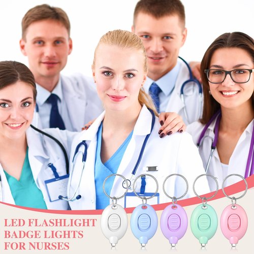 VIHOSE Pastel Small LED Keychain Flashlight Bulk Badge Lights for Nurses Light Mini Portable Bright Keychain Flashlight Party Favors Gift for Outdoor Camping Hiking(Morandi,100 Pcs)