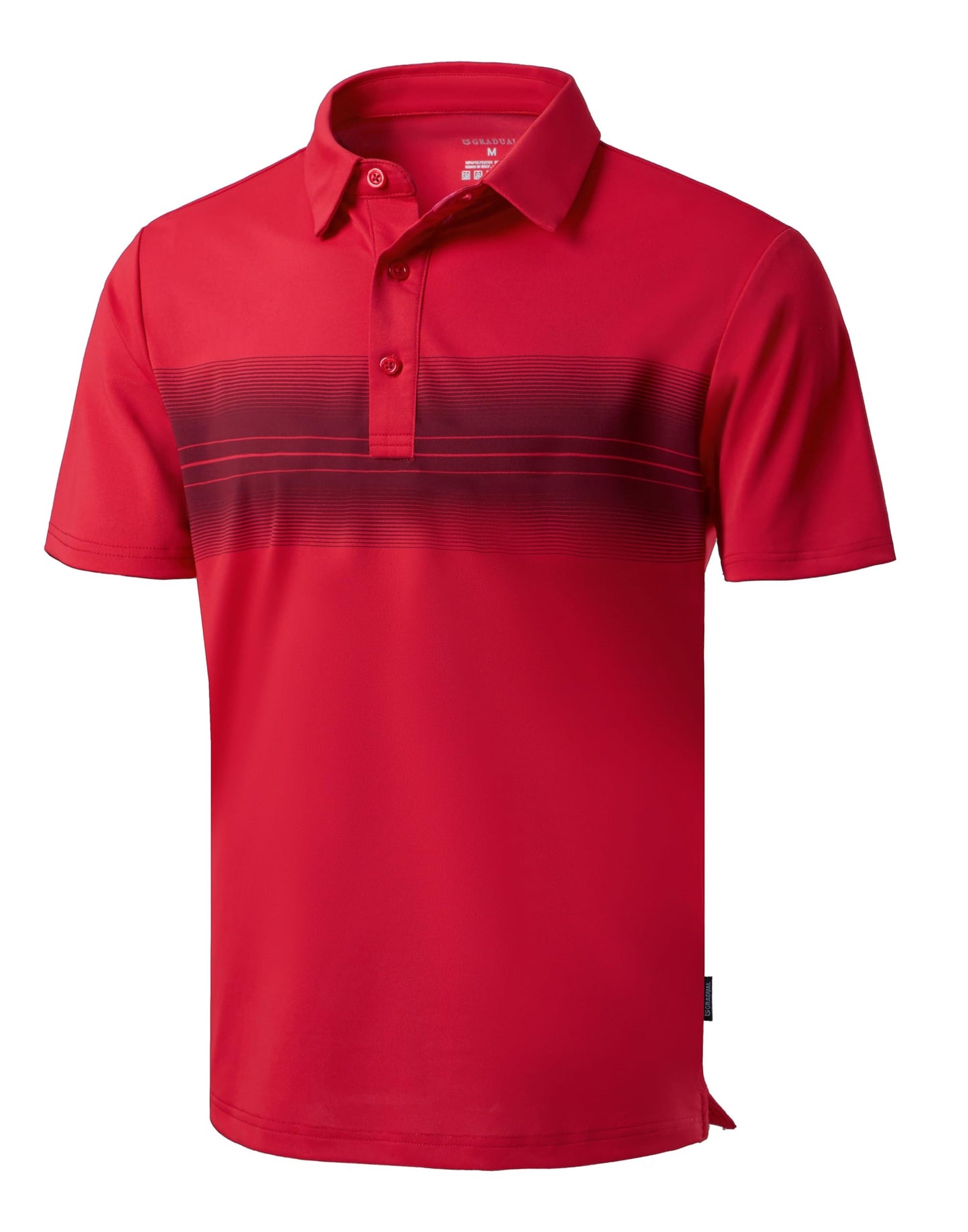 Men's Golf Shirts Dry Fit Moisture Wicking Performance Short Sleeve Collared Polo Shirts for Casual Athletic Business (Red Stripe, 4XL)